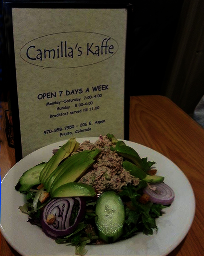 Deliciously healthy tuna salad at Camilla's Kaffe in Fruita, Colorado
